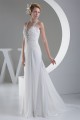Sheath/Column Beaded Applique Chiffon One-Shoulder Sweep Train Wedding Dresses 2030016 Sheath/Column Beaded Applique Chiffon One-Shoulder Sweep Train Wedding Dresses 2030016