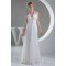 Sheath/Column Beaded Applique Chiffon One-Shoulder Sweep Train Wedding Dresses 2030016