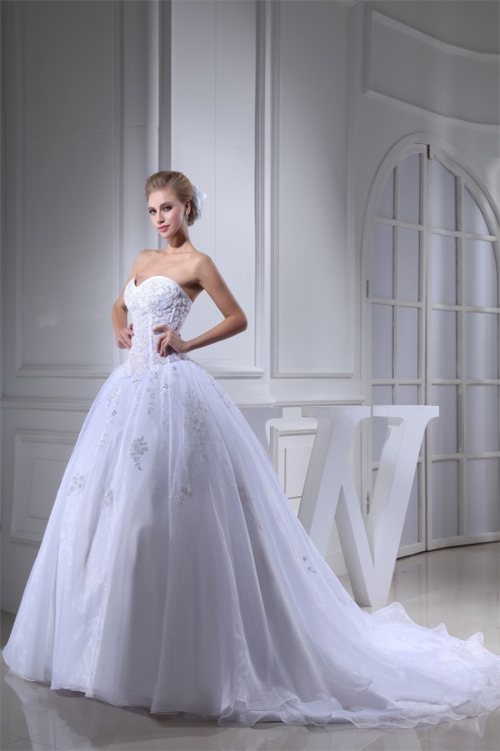 Ball Gown Sweetheart Beaded Appliques Most Beautiful Wedding Dresses 2030018