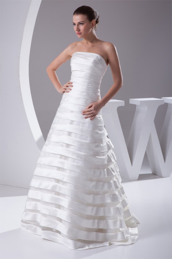 A-Line Satin Organza Sleeveless Strapless Sweet Wedding Dresses 2030019 A-Line Satin Organza Sleeveless Strapless Sweet Wedding Dresses 2030019
