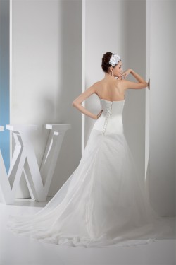 A-Line Sweetheart Beaded Court Train Wedding Dresses 2030020