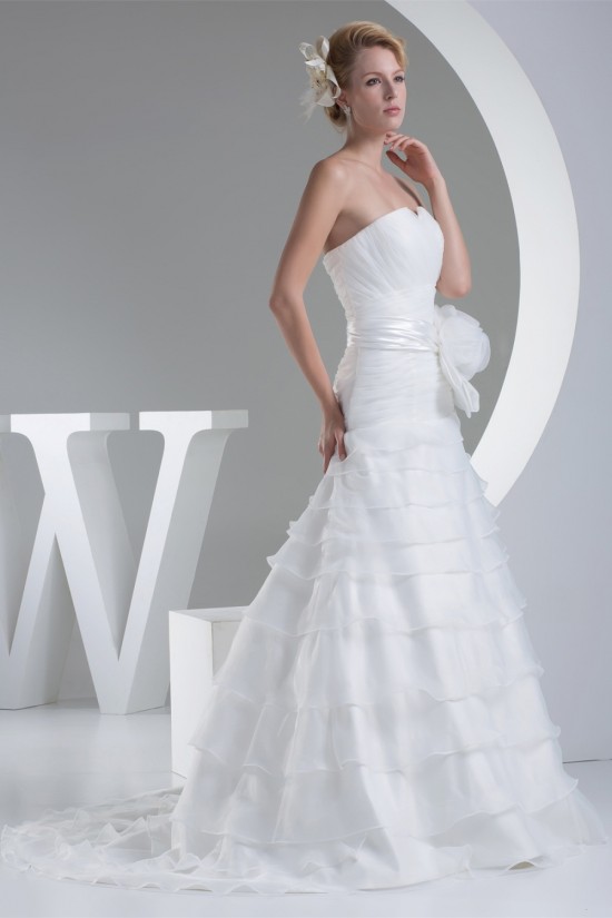 A-Line Satin Organza Sweetheart Sleeveless Best Wedding Dresses 2030021 A-Line Satin Organza Sweetheart Sleeveless Best Wedding Dresses 2030021