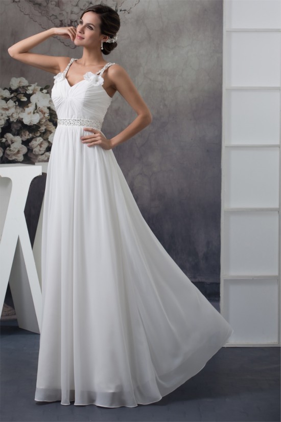 A-Line Sleeveless Beading Chiffon Floor-Length Wedding Dresses 2030022 A-Line Sleeveless Beading Chiffon Floor-Length Wedding Dresses 2030022