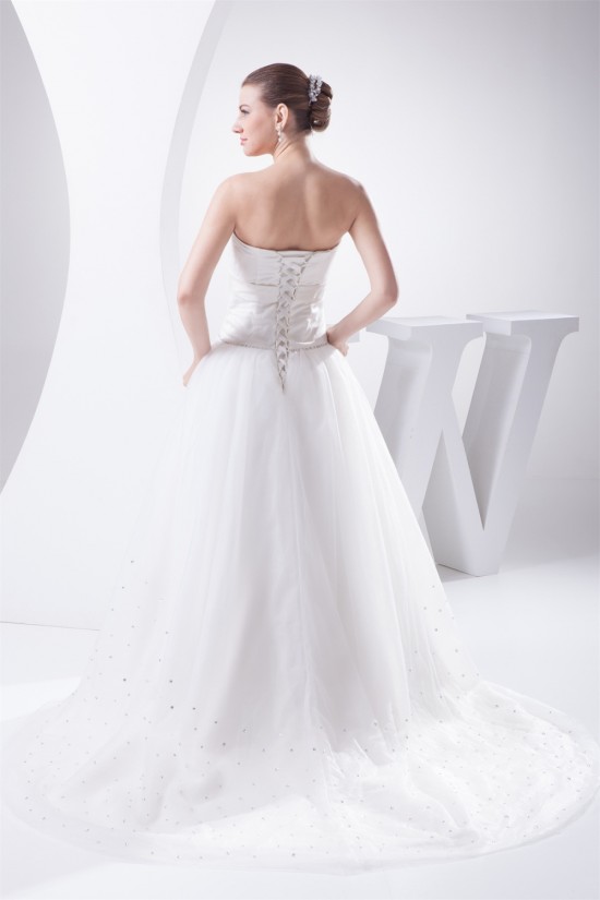 A-Line Sleeveless Beaded Strapless Wedding Dresses 2030024 A-Line Sleeveless Beaded Strapless Wedding Dresses 2030024