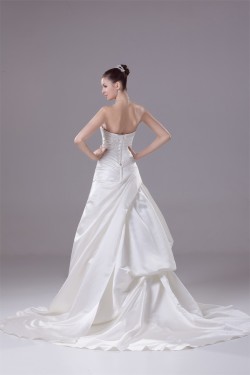A-Line Sweetheart Beaded Appliques Court Train Wedding Dresses 2030028