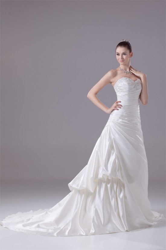 A-Line Sweetheart Beaded Appliques Court Train Wedding Dresses 2030028 A-Line Sweetheart Beaded Appliques Court Train Wedding Dresses 2030028