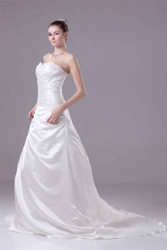 A-Line Sweetheart Beaded Appliques Court Train Wedding Dresses 2030028 A-Line Sweetheart Beaded Appliques Court Train Wedding Dresses 2030028