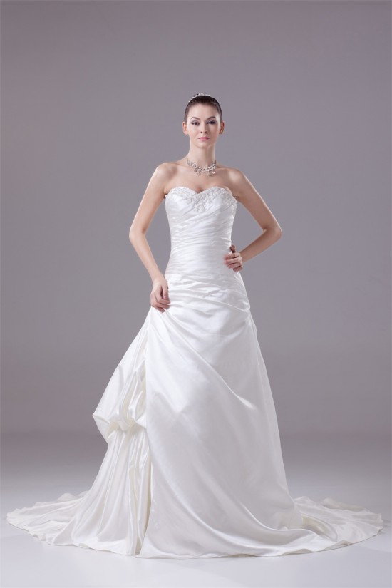 A-Line Sweetheart Beaded Appliques Court Train Wedding Dresses 2030028 A-Line Sweetheart Beaded Appliques Court Train Wedding Dresses 2030028