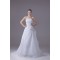 A-Line Sleeveless Strapless Handmade Flowers Wedding Dresses 2030029