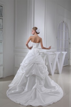 A-Line Sleeveless Strapless Sweet Wedding Dresses 2030031