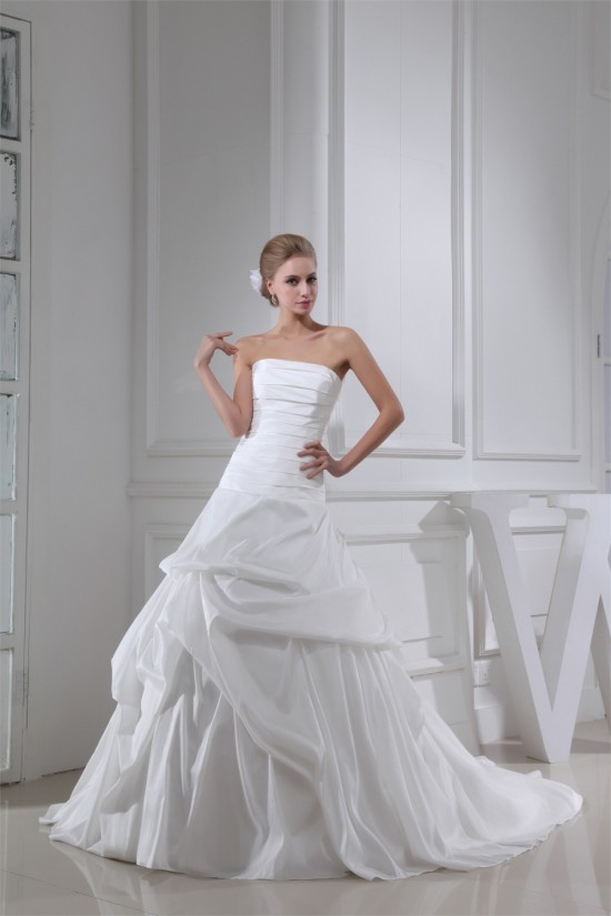 A-Line Sleeveless Strapless Sweet Wedding Dresses 2030031
