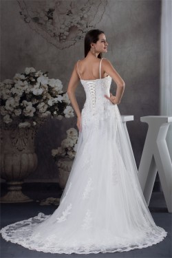 A-Line Sleeveless Straps Beaded Lace New Arrival Wedding Dresses 2030033