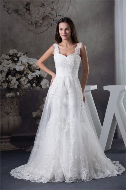A-Line Sleeveless Straps Beaded Lace New Arrival Wedding Dresses 2030033