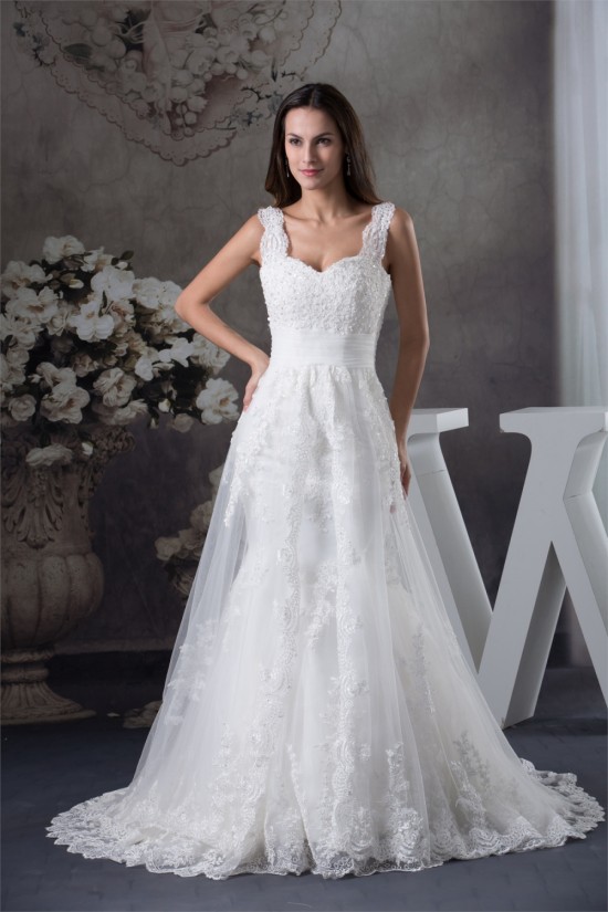 A-Line Sleeveless Straps Beaded Lace New Arrival Wedding Dresses 2030033 A-Line Sleeveless Straps Beaded Lace New Arrival Wedding Dresses 2030033