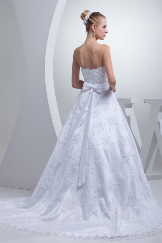 A-Line Strapless Beaded Appliques Lace Wedding Dresses 2030038 A-Line Strapless Beaded Appliques Lace Wedding Dresses 2030038