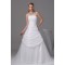 A-Line Strapless Chapel Train Beaded Taffeta Tulle Wedding Dresses 2030039