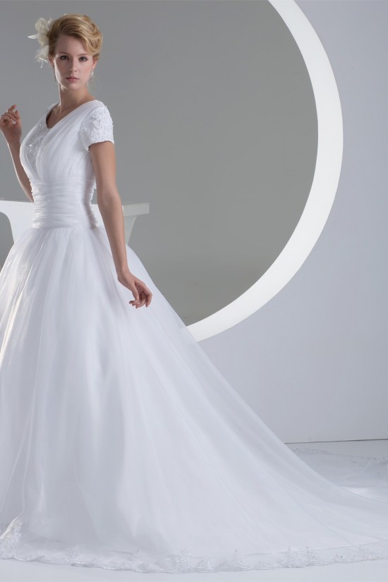 Ball Gown Short Sleeve Beaded Applique New Arrival Wedding Dresses 2030040 Ball Gown Short Sleeve Beaded Applique New Arrival Wedding Dresses 2030040