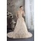 Elegant A-Line Sweetheart Chapel Train Beaded Satin Lace Wedding Dresses 2030043