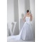 A-Line Strapless Chapel Train Beaded Taffeta Netting Wedding Dresses 2030044