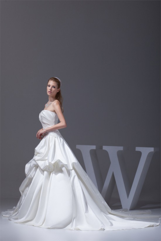 Amazing A-Line Strapless Chapel Train Beaded Appliques Wedding Dresses 2030047 Amazing A-Line Strapless Chapel Train Beaded Appliques Wedding Dresses 2030047