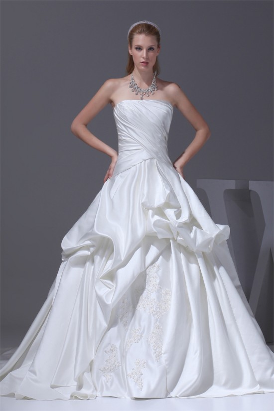 Amazing A-Line Strapless Chapel Train Beaded Appliques Wedding Dresses 2030047 Amazing A-Line Strapless Chapel Train Beaded Appliques Wedding Dresses 2030047