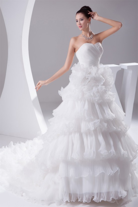 Amazing Ball Gown Sweetheart Satin Organza Ruched Wedding Dresses 2030048 Amazing Ball Gown Sweetheart Satin Organza Ruched Wedding Dresses 2030048