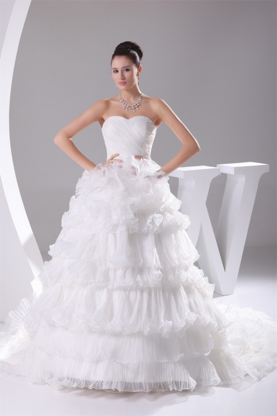 Amazing Ball Gown Sweetheart Satin Organza Ruched Wedding Dresses 2030048 Amazing Ball Gown Sweetheart Satin Organza Ruched Wedding Dresses 2030048
