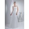 Satin Illusion Sleeves Square Floor-Length Wedding Dresses 2030053