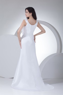Satin Mermaid/Trumpet Sleeveless Straps Wedding Dresses 2030054
