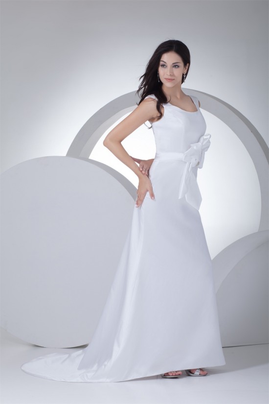 Satin Mermaid/Trumpet Sleeveless Straps Wedding Dresses 2030054