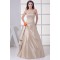 A-Line Strapless Floor-Length Beaded Satin Wedding Dresses 2030058