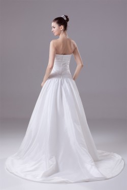 A-Line Sweetheart Beaded Taffeta Wedding Dresses 2030059