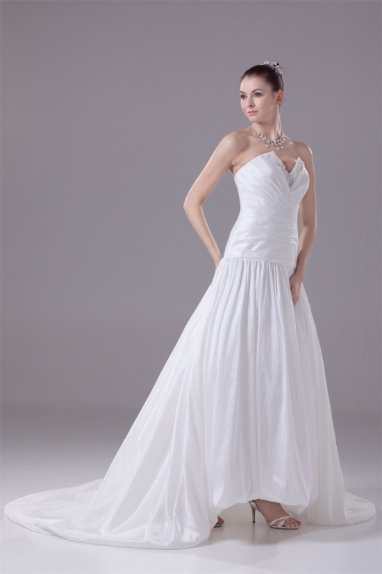 A-Line Sweetheart Beaded Taffeta Wedding Dresses 2030059 A-Line Sweetheart Beaded Taffeta Wedding Dresses 2030059