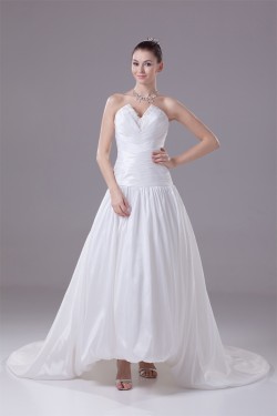 A-Line Sweetheart Beaded Taffeta Wedding Dresses 2030059