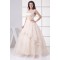 Ball Gown Sleeveless Satin Organza Fine Netting Lace Wedding Dresses 2030062