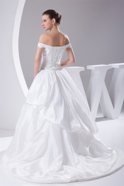 Ball Gown Sleeveless Taffeta Off-the-Shoulder New Arrival Wedding Dresses 2030064