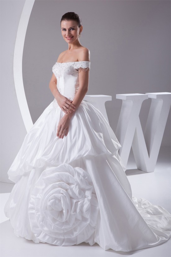 Ball Gown Sleeveless Taffeta Off-the-Shoulder New Arrival Wedding Dresses 2030064 Ball Gown Sleeveless Taffeta Off-the-Shoulder New Arrival Wedding Dresses 2030064