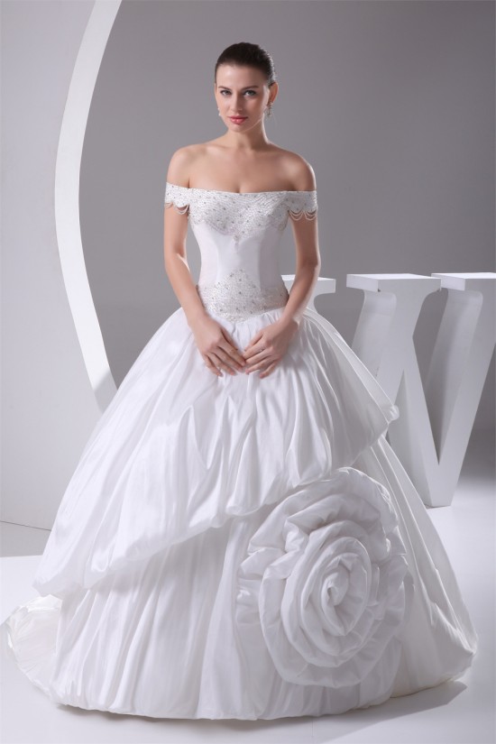 Ball Gown Sleeveless Taffeta Off-the-Shoulder New Arrival Wedding Dresses 2030064 Ball Gown Sleeveless Taffeta Off-the-Shoulder New Arrival Wedding Dresses 2030064
