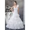 Beautiful Satin Organza Taffeta A-Line One-Shoulder Sleeveless Wedding Dresses 2030069