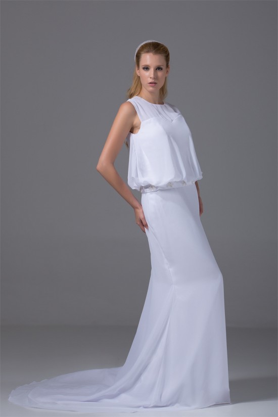 Beautiful Scoop Sleeveless Chiffon Mermaid/Trumpet Beaded Wedding Dresses 2030071 Beautiful Scoop Sleeveless Chiffon Mermaid/Trumpet Beaded Wedding Dresses 2030071