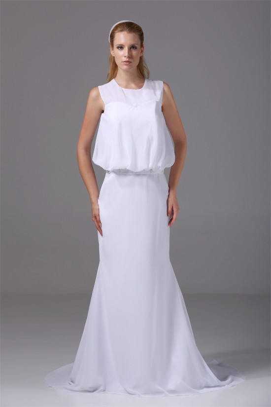 Beautiful Scoop Sleeveless Chiffon Mermaid/Trumpet Beaded Wedding Dresses 2030071 Beautiful Scoop Sleeveless Chiffon Mermaid/Trumpet Beaded Wedding Dresses 2030071