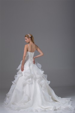 Beautiful Ball Gown Sweetheart Spaghetti Strap Beaded Appliques Wedding Dresses 2030073