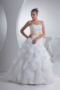 Beautiful Soft Strapless A-Line Beaded Wedding Dresses 2030079