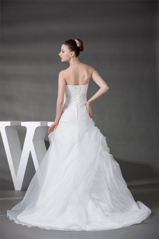 Beautiful Strapless A-Line Beaded Sleeveless Wedding Dresses 2030080 Beautiful Strapless A-Line Beaded Sleeveless Wedding Dresses 2030080