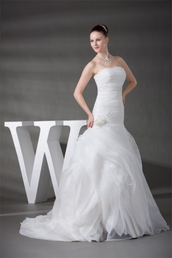 Beautiful Strapless A-Line Beaded Sleeveless Wedding Dresses 2030080 Beautiful Strapless A-Line Beaded Sleeveless Wedding Dresses 2030080