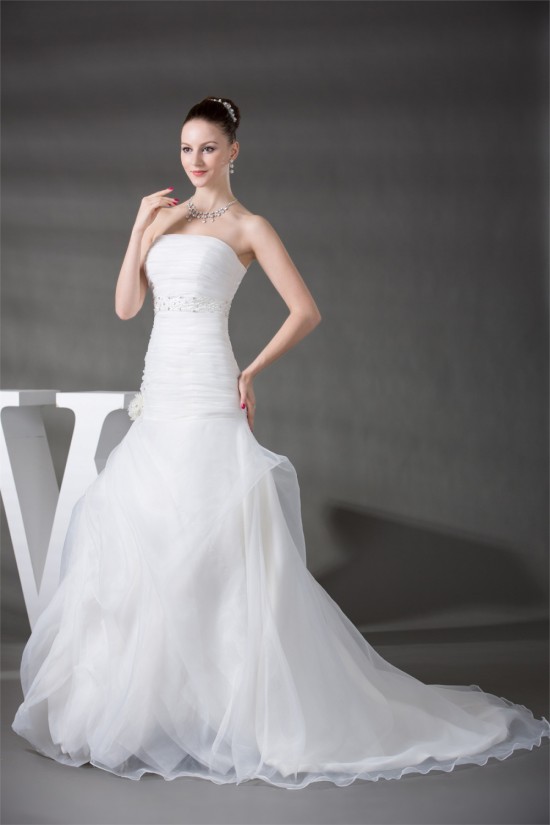 Beautiful Strapless A-Line Beaded Sleeveless Wedding Dresses 2030080 Beautiful Strapless A-Line Beaded Sleeveless Wedding Dresses 2030080