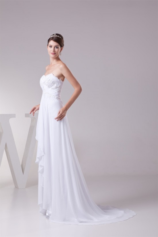 A-Line Sweetheart Beaded Appliques Chiffon Lace Wedding Dresses 2030081 A-Line Sweetheart Beaded Appliques Chiffon Lace Wedding Dresses 2030081