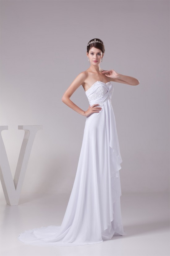 A-Line Sweetheart Beaded Appliques Chiffon Lace Wedding Dresses 2030081 A-Line Sweetheart Beaded Appliques Chiffon Lace Wedding Dresses 2030081
