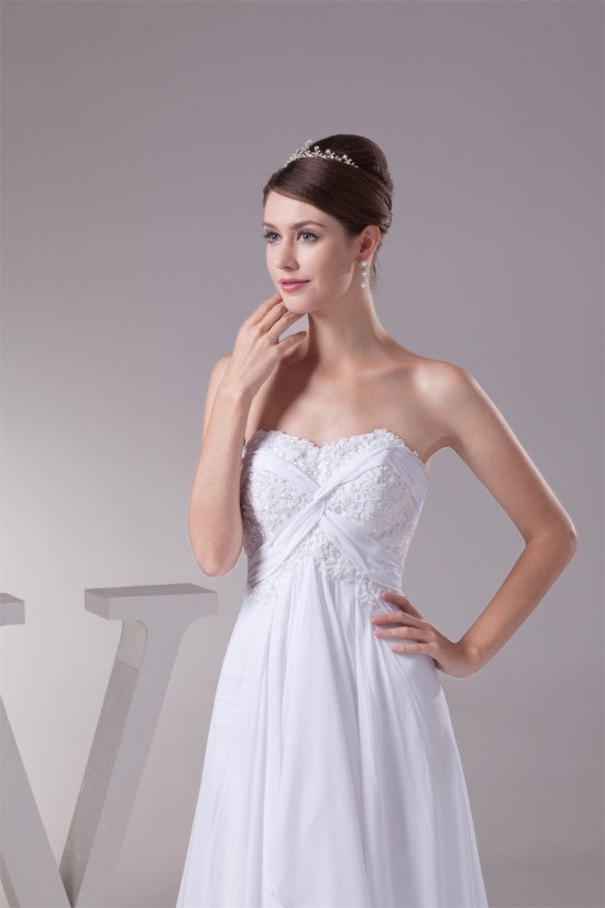 A-Line Sweetheart Beaded Appliques Chiffon Lace Wedding Dresses 2030081 A-Line Sweetheart Beaded Appliques Chiffon Lace Wedding Dresses 2030081