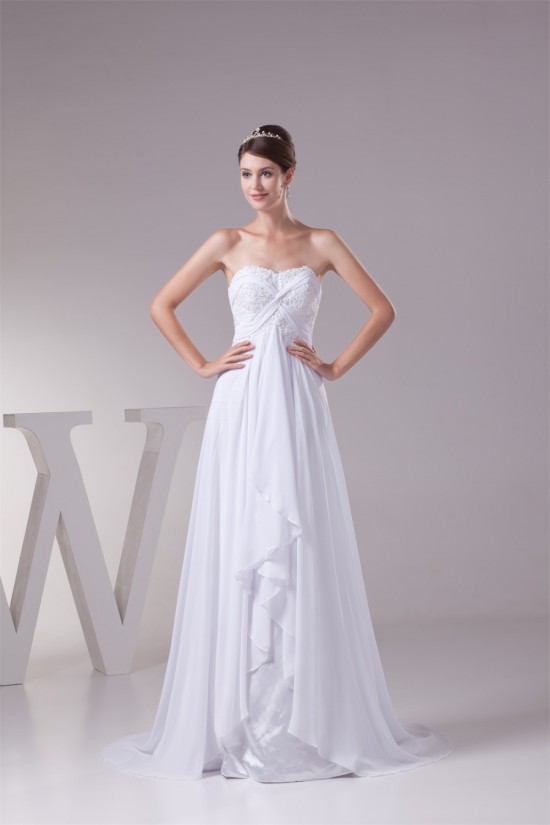 A-Line Sweetheart Beaded Appliques Chiffon Lace Wedding Dresses 2030081 A-Line Sweetheart Beaded Appliques Chiffon Lace Wedding Dresses 2030081